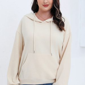 This Plus Size Autumn And Winter Long Sleeve Solid Loose Fleece Hoodies Made Of Comfortable And Elastic Fabric. It Is Wholesale Sexy Plus Size Tops For Women. With The Gradual Rise Of Feminist Awareness