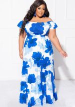 This Plus Size Dress Off Shoulder Digital Print Maxi Dress Made Of Soft And Elastic Fabric. Global Lover Wholesale Plus Size Dresses And Hope Curvy Ladies Find Here a Warm And Exciting Place To Shop Affordable Curvy Dresses Online - Plus Size Casual