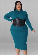 This Plus Size Fall Women Zip Contrast Pu Leather Dress Made Of Soft And Elastic Fabric. Global Lover Wholesale Plus Size Dresses And Hope Curvy Ladies Find Here a Warm And Exciting Place To Shop Affordable Curvy Dresses Online - Plus Size Casual