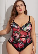 This Plus Size Floral Print See Through Teddy Lingerie Made Of Durable And Elastic Material. Women¡¯s Plus Size Wholesale Lingerie At Global Lover Pay More Attention To The Novelty And Uniqueness Of Styles. We Offer Huge Selections Of Sexy Plus Size Lingerie Xl