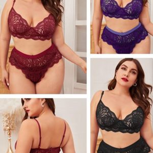 Este Plus Size Lace Brief Bra + Panty Lingerie Set Hecho De Material Durable Y Elástico. La ropa interior al por mayor de la talla grande de las mujeres en el amante global presta mýs atenciýn a la novedad y a la unicidad de estilos. Ofrecemos una gran selección de lencería sexy de tallas grandes.