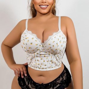 This Plus Size Lace Patchwork Push Up Straps Flower Bra Made Of Durable And Elastic Material. Women¡¯s Plus Size Wholesale Lingerie At Global Lover Pay More Attention To The Novelty And Uniqueness Of Styles. We Offer Huge Selections Of Sexy Plus Size Lingerie Xl