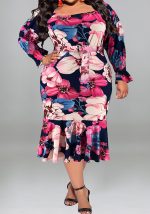 This Plus Size Ladies Fall Long Sleeve Dress Made Of Soft And Elastic Fabric. Global Lover Wholesale Plus Size Dresses And Hope Curvy Ladies Find Here a Warm And Exciting Place To Shop Affordable Curvy Dresses Online - Plus Size Casual