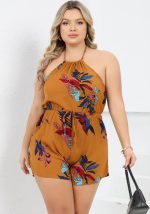 This Plus Size Ladies Print Jumpsuit Design Made Of High Quality Polyster And Spandex Material. It Is Stretchy