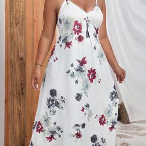 This Plus Size Ladies Print Strap Dress Made Of Soft And Elastic Fabric. Global Lover Wholesale Plus Size Dresses And Hope Curvy Ladies Find Here a Warm And Exciting Place To Shop Affordable Curvy Dresses Online - Plus Size Casual