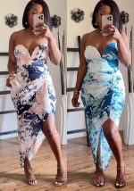 This Plus Size Ladies Print Strapless Bodycon Dress Design And Made Of Comfortable And Elastic Fabric. Wholesale Plus Size Two Piece Sets Is a Must-Have Item For Curvy Ladies. Two Piece Sets Can Either Be Worn Together Or Individually