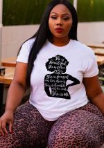 This Plus Size Ladies Print t-Shirt Made Of Comfortable And Elastic Fabric. It Is Wholesale Sexy Plus Size Tops For Women. With The Gradual Rise Of Feminist Awareness