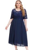 This Plus Size Ladies'Lace Dress Made Of Soft And Elastic Fabric. Global Lover Wholesale Plus Size Dresses And Hope Curvy Ladies Find Here a Warm And Exciting Place To Shop Affordable Curvy Dresses Online - Plus Size Casual