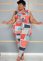 This Plus Size Multi-Color Graphic-Print Slim Fit Two-Piece Set Design And Made Of Comfortable And Elastic Fabric. Wholesale Plus Size Two Piece Sets Is a Must-Have Item For Curvy Ladies. Two Piece Sets Can Either Be Worn Together Or Individually