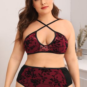 Questo Plus Size Stampa Breve Reggiseno + Panty Lingerie Set Fatto di materiale durevole ed elastico. Lingerie donna Plus Size all'ingrosso a Global Lover prestare maggiore attenzione alla novità e l'unicità di stili. Offriamo enormi selezioni di lingerie sexy Plus Size Xl