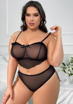 This Plus Size Sexy See-Through Lace Pajamas Two-Piece Set Made Of Durable And Elastic Material. Women¡¯s Plus Size Wholesale Lingerie At Global Lover Pay More Attention To The Novelty And Uniqueness Of Styles. We Offer Huge Selections Of Sexy Plus Size Lingerie Xl