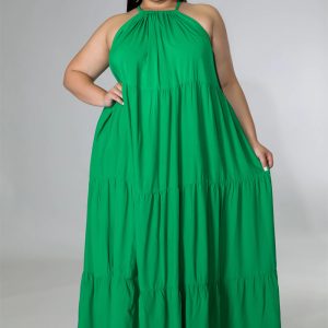 This Plus Size Sexy Sleeveless Solid Color Bohemian Long Swing Dress Made Of Soft And Elastic Fabric. Global Lover Wholesale Plus Size Dresses And Hope Curvy Ladies Find Here a Warm And Exciting Place To Shop Affordable Curvy Dresses Online - Plus Size Casual