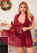 This Plus Size Sexy See-Through Pajamas Women's Sexy Mesh Transparent Lace Strap Nightdress Robe Homewear Set Made Of Durable And Elastic Material. Women¡¯s Plus Size Wholesale Lingerie At Global Lover Pay More Attention To The Novelty And Uniqueness Of Styles. We Offer Huge Selections Of Sexy Plus Size Lingerie Xl