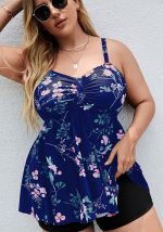 This Plus Size Swimsuit Floral Print Two Pieces Women's High Waist Swimwear Is Made Of Good Quality Lycra And Spandex Fabric