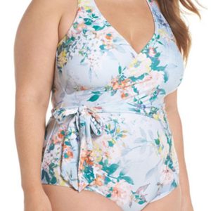 This Plus Size Swimsuit Women's Floral Tie One Piece Bathing Suit Is Made Of Good Quality Lycra And Spandex Fabric