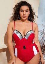 This Plus Size Underwire One Piece Swimsuit Is Made Of Good Quality Lycra And Spandex Fabric