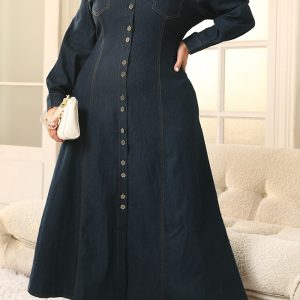 This Plus Size Winter Women Long Sleeve Bottom Dress Made Of Soft And Elastic Fabric. Global Lover Wholesale Plus Size Dresses And Hope Curvy Ladies Find Here a Warm And Exciting Place To Shop Affordable Curvy Dresses Online - Plus Size Casual