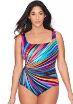 This Plus Size Women Active Swimwear Print Backless One Piece Swimwear Is Made Of Good Quality Lycra And Spandex Fabric