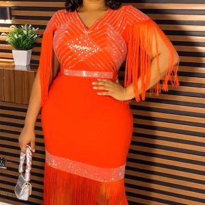 This Plus Size Women African Beaded Fringe Dress Made Of Soft And Elastic Fabric. Global Lover Wholesale Plus Size Dresses And Hope Curvy Ladies Find Here a Warm And Exciting Place To Shop Affordable Curvy Dresses Online - Plus Size Casual