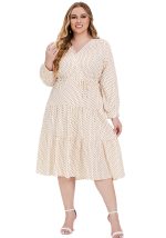 This Plus Size Women Autumn Long Sleeve Dress Made Of Soft And Elastic Fabric. Global Lover Wholesale Plus Size Dresses And Hope Curvy Ladies Find Here a Warm And Exciting Place To Shop Affordable Curvy Dresses Online - Plus Size Casual