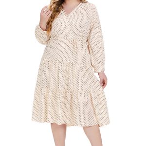 This Plus Size Women Autumn Long Sleeve Dress Made Of Soft And Elastic Fabric. Global Lover Wholesale Plus Size Dresses And Hope Curvy Ladies Find Here a Warm And Exciting Place To Shop Affordable Curvy Dresses Online - Plus Size Casual