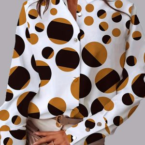 This Plus Size Women Autumn And Winter Long Sleeve Loose Printed Maxi Shirt Made Of Comfortable And Elastic Fabric. It Is Wholesale Sexy Plus Size Tops For Women. With The Gradual Rise Of Feminist Awareness