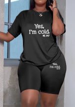 This Plus Size Women Casual Letter Printed Short Sleeve Top And Shorts Two-Piece Set Design And Made Of Comfortable And Elastic Fabric. Wholesale Plus Size Two Piece Sets Is a Must-Have Item For Curvy Ladies. Two Piece Sets Can Either Be Worn Together Or Individually