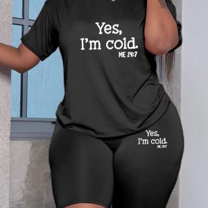 This Plus Size Women Casual Letter Printed Short Sleeve Top And Shorts Two-Piece Set Design And Made Of Comfortable And Elastic Fabric. Wholesale Plus Size Two Piece Sets Is a Must-Have Item For Curvy Ladies. Two Piece Sets Can Either Be Worn Together Or Individually