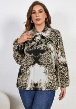 This Plus Size Women Casual Print Long Sleeve Top Made Of Comfortable And Elastic Fabric. It Is Wholesale Sexy Plus Size Tops For Women. With The Gradual Rise Of Feminist Awareness