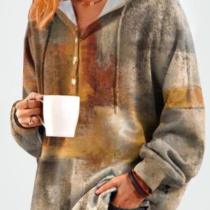 Diese Plus Size Frauen Casual Print Loose Hoodies von bequemen und elastischen Stoff gemacht. Es ist Großhandel Sexy Plus Size Tops für Frauen. Mit dem allmählichen Anstieg des feministischen Bewusstseins