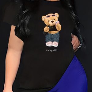 This Plus Size Women Casual Print Round Neck Short Sleeve t-Shirt Made Of Comfortable And Elastic Fabric. It Is Wholesale Sexy Plus Size Tops For Women. With The Gradual Rise Of Feminist Awareness