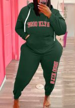 This Plus Size Women Casual Sport Letter Print Long Sleeve Hoodies And Pant Two Piece Design And Made Of Comfortable And Elastic Fabric. Wholesale Plus Size Two Piece Sets Is a Must-Have Item For Curvy Ladies. Two Piece Sets Can Either Be Worn Together Or Individually