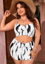 This Plus Size Women Cow Print Belted Swimwear Two Pieces Is Made Of Good Quality Lycra And Spandex Fabric