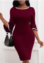 This Plus Size Women Fall Bell Bottom Sleeve Dress Design Made Of High Quality Polyster And Spandex Material. It Come With Good Stretch And Wearing Comfortable. Women¡¯s Midi Dresses Is Omnipotent And Suit For All Kinds Of Occasions - Daily Wear