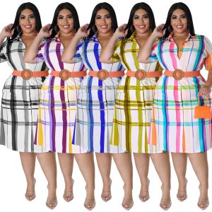 This Plus Size Women Fall Check Short Sleeve Shirt Made Of Soft And Elastic Fabric. Global Lover Wholesale Plus Size Dresses And Hope Curvy Ladies Find Here a Warm And Exciting Place To Shop Affordable Curvy Dresses Online - Plus Size Casual