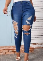 This Plus Size Women Fall Ripped Denim Pants Design Made Of Durable And Stretchy Material. It Is a Must-Have Item For Your Closet. Global Lover Offer a Rich Selection Of Wholesale Plus Size Bottoms. You Will Find Wide Range Fabric