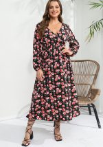 This Plus Size Women Floral Dress Made Of Soft And Elastic Fabric. Global Lover Wholesale Plus Size Dresses And Hope Curvy Ladies Find Here a Warm And Exciting Place To Shop Affordable Curvy Dresses Online - Plus Size Casual