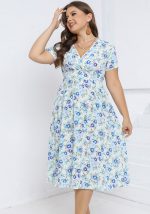 This Plus Size Women Floral Dress Made Of Soft And Elastic Fabric. Global Lover Wholesale Plus Size Dresses And Hope Curvy Ladies Find Here a Warm And Exciting Place To Shop Affordable Curvy Dresses Online - Plus Size Casual