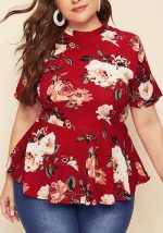 This Plus Size Women Floral Print Round Neck Ss Top Made Of Comfortable And Elastic Fabric. It Is Wholesale Sexy Plus Size Tops For Women. With The Gradual Rise Of Feminist Awareness