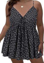 This Plus Size Women Floral Slip Dress Made Of Comfortable And Elastic Fabric. It Is Wholesale Sexy Plus Size Tops For Women. With The Gradual Rise Of Feminist Awareness