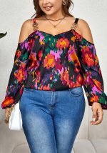 This Plus Size Women Graffiti Print Puffed Sleeves Top Made Of Comfortable And Elastic Fabric. It Is Wholesale Sexy Plus Size Tops For Women. With The Gradual Rise Of Feminist Awareness