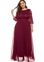 This Plus Size Women Lace Evening Dress Made Of Soft And Elastic Fabric. Global Lover Wholesale Plus Size Dresses And Hope Curvy Ladies Find Here a Warm And Exciting Place To Shop Affordable Curvy Dresses Online - Plus Size Casual