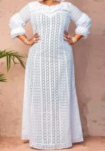 This Plus Size Women Lace Hollow Maxi Dress Design Made Of High Quality Polyster And Spandex Material