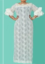 This Plus Size Women Lace Maxi Dress Design Made Of High Quality Polyster And Spandex Material