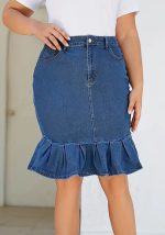 This Plus Size Women Lace Solid Stretch Denim Skirt Design Made Of Durable And Stretchy Material. It Is a Must-Have Item For Your Closet. Global Lover Offer a Rich Selection Of Wholesale Plus Size Bottoms. You Will Find Wide Range Fabric