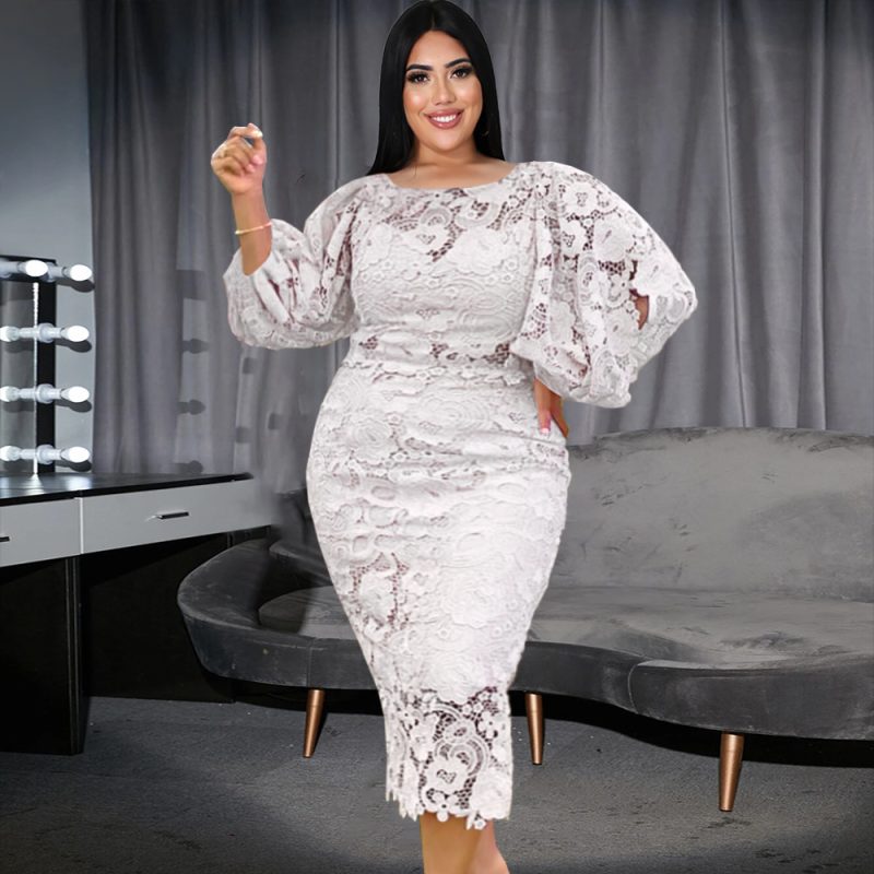 This Plus Size Women Lantern Sleeve Vintage Lace Cut Out Bodycon Dress Design Made Of High Quality Polyster And Spandex Material. It Come With Good Stretch And Wearing Comfortable And Feeling Freedom. The Tight And Fitted Dress Is The Most Popular Options From Party Girls. Shop Bodycon Dresses At Global Lover And Find Amazing Designs Sequins