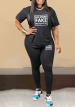 This Plus Size Women Letter Print Two-Piece Set Design And Made Of Comfortable And Elastic Fabric. Wholesale Plus Size Two Piece Sets Is a Must-Have Item For Curvy Ladies. Two Piece Sets Can Either Be Worn Together Or Individually