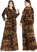 This Plus Size Women Long Sleeve Printed Maxi Dress Made Of Soft And Elastic Fabric. Global Lover Wholesale Plus Size Dresses And Hope Curvy Ladies Find Here a Warm And Exciting Place To Shop Affordable Curvy Dresses Online - Plus Size Casual