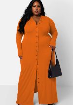 This Plus Size Women Long Sleeve Ribbed Slit Dress Made Of Soft And Elastic Fabric. Global Lover Wholesale Plus Size Dresses And Hope Curvy Ladies Find Here a Warm And Exciting Place To Shop Affordable Curvy Dresses Online - Plus Size Casual