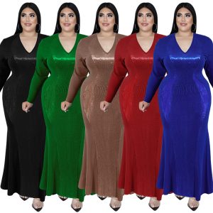 This Plus Size Women Long Sleeve Sequin Maxi Dress Made Of Soft And Elastic Fabric. Global Lover Wholesale Plus Size Dresses And Hope Curvy Ladies Find Here a Warm And Exciting Place To Shop Affordable Curvy Dresses Online - Plus Size Casual